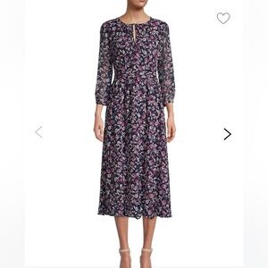 Karl Lagerfeld floral long sleeves ruffled maxi dress Size 10